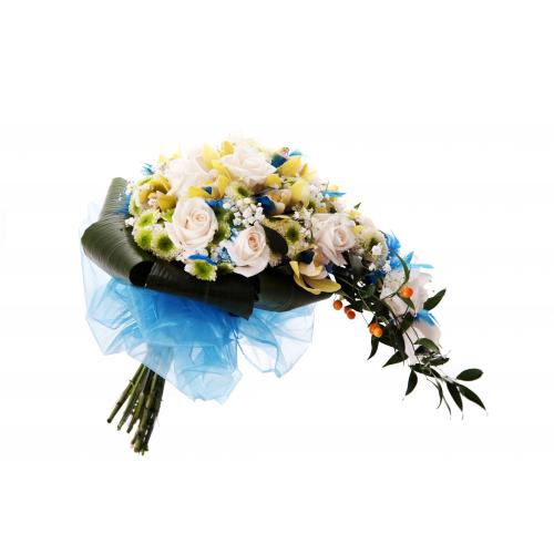 Svatební kytice modré z nebe